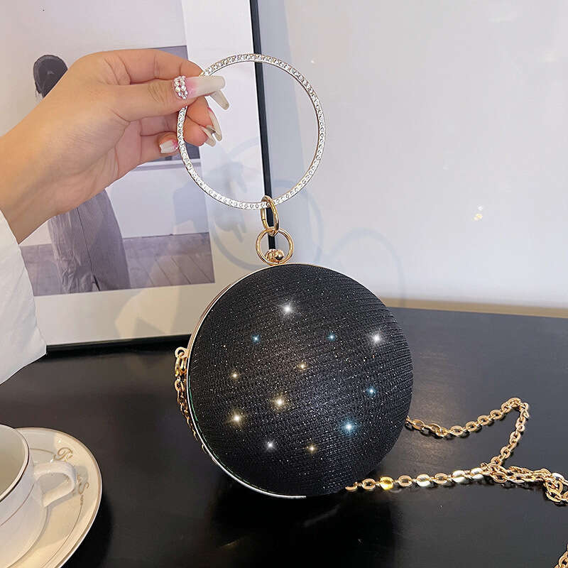 Niche Design Round Ball for Women New High-End Handheld Crossbody Chain Small Evening Mini Lipstick Bag