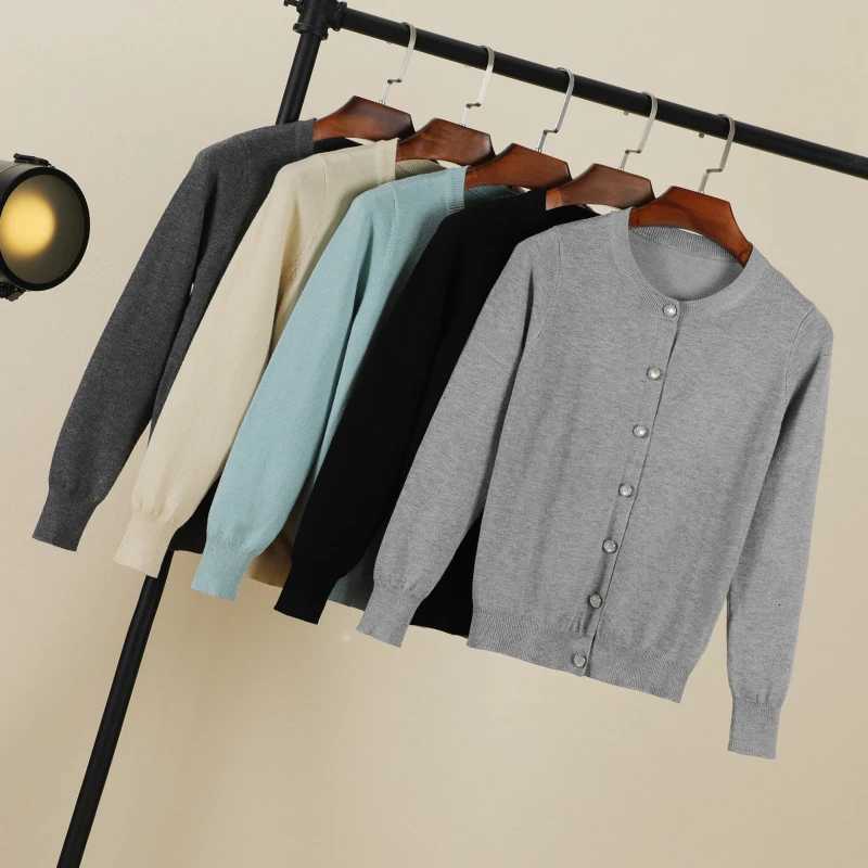 Cropped Blouses Cardigan Female Knitted Ladies Sweaters Crochet Top Black Womens Coat Spring 2025 Clothing Outerwear X2507241