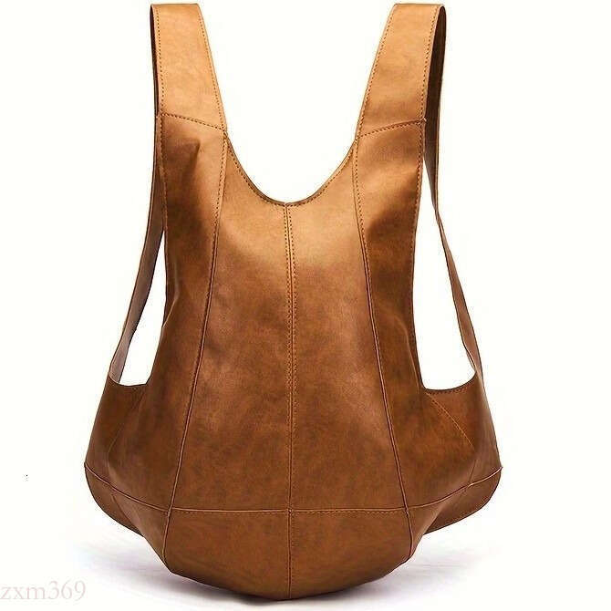 Crazy Horse Vegetable Tanned Soft Leather PU Unisex Beetle Student Trendy Backpack School Casual Bag