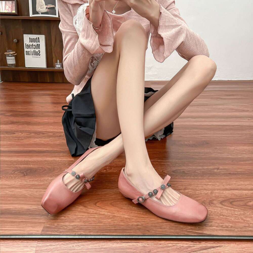 Women's Summer Single Outdoor Wear, High-End Feel, Polished Color, One-Strap Mary Jane for Women 2025, Paired with Skirts, Casual Shoes