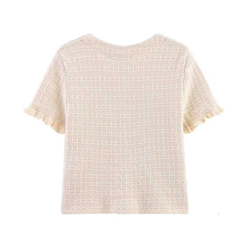 YENKYE European and American Style Fashionable Versatile Knit Cardigan Women Front Button with Pockets Short Sleeve Summer Top X250724