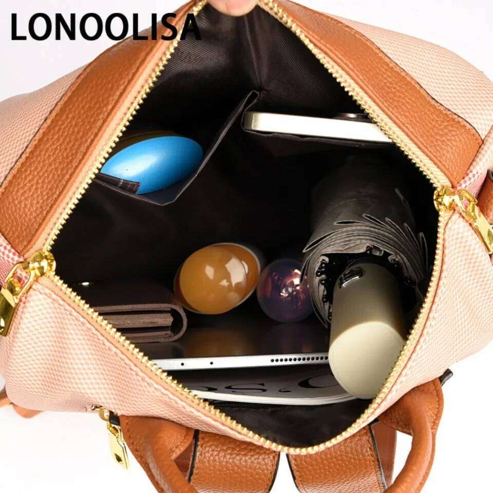 LONOOLISA Multi-functional Women's Backpacks Designer Rucksack High Quality Travel School Shoulder Bag Casual Sac A Dos