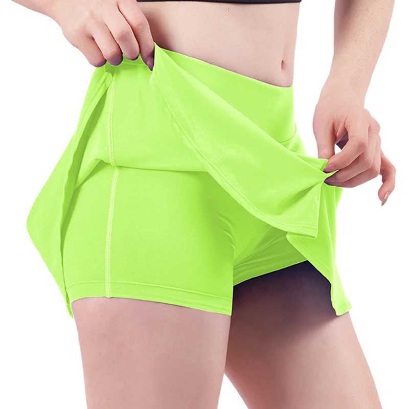 Fake Two-Piece Nude Yoga Skirt Trousers Women Summer Chuid-Dri Running Fitness Tennis Skirt Training Sports Short Trousers XJ250724
