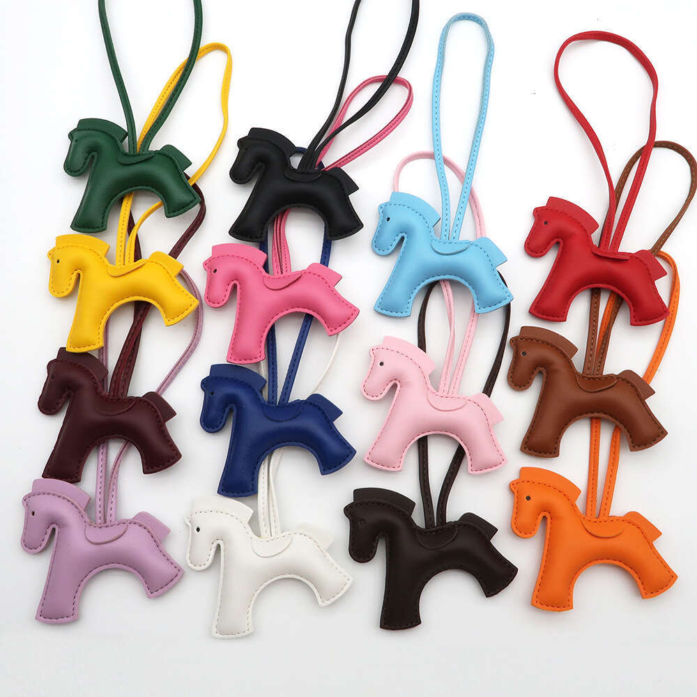 New Creative Cotton-Filled Leather Couple Bag Accessories Trendy Cute Pony Pendant Keychain