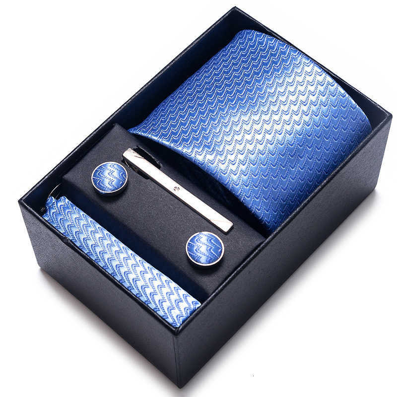 Luxury Tie Set For Men Business Gift Box Wedding Party Fashion Men Tie Set Paisley Handchief Cufflink Tie-Clip Suit Gift For Man X250407