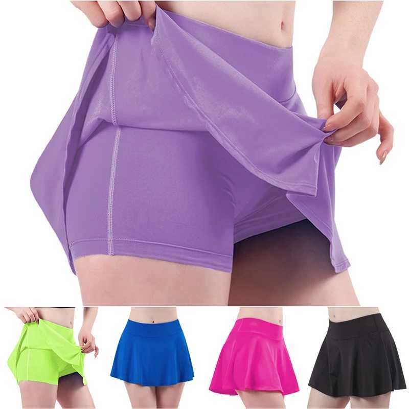 Fake Two-Piece Nude Yoga Skirt Trousers Women Summer Chuid-Dri Running Fitness Tennis Skirt Training Sports Short Trousers XJ250724