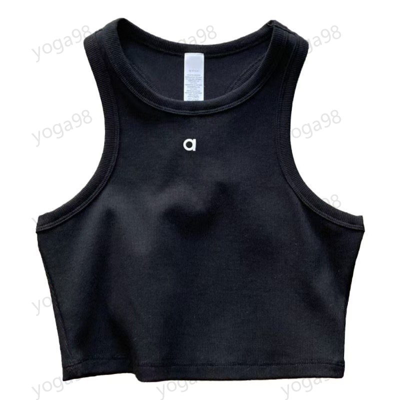 Knitted seamless sports bra - Women's breathable sleeveless yoga top for lightweight running and fitness, comfortable fit vest