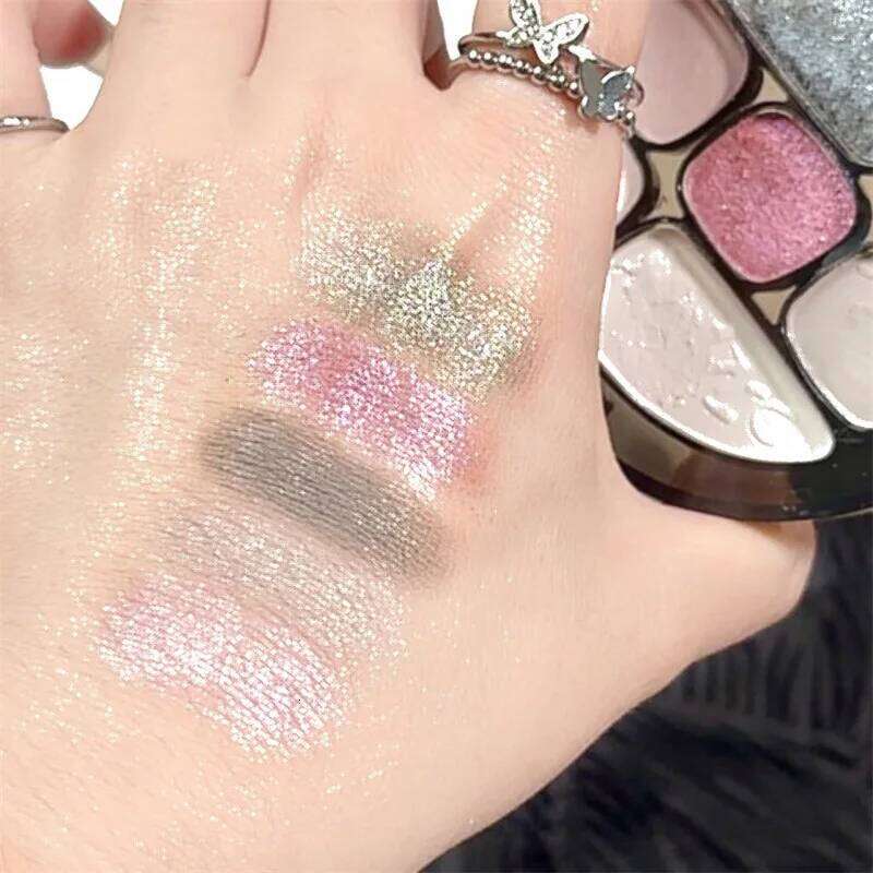 Pink Eyeshadow Palette Matte Pearlescent 8 Colors Eye Shadow Cool Night Black ple Brown Glitter Eyes Makeup Cosmetics X250723 X250724