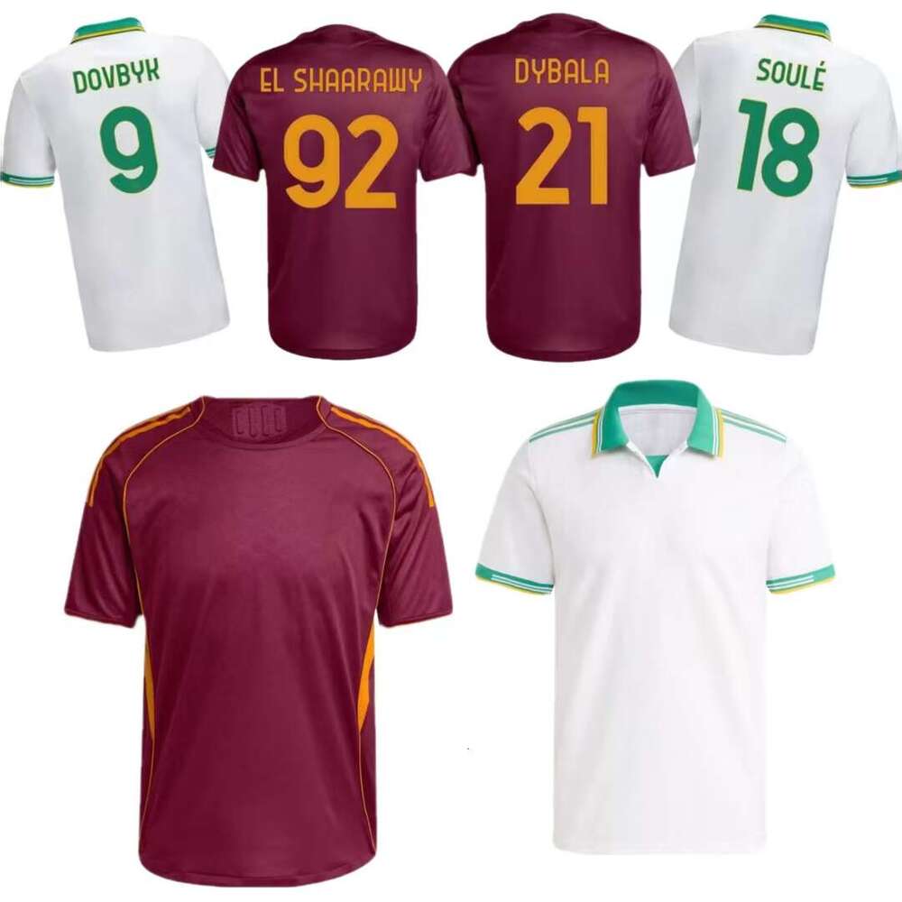 Soccer jersey 25 26 ROMA DYBALA MANCINI ABRAHAM PAREDES E. LE FEE ZALEWSKI EL SHAARAWY ROME in stock 2025 2026 Men Kids football shirt