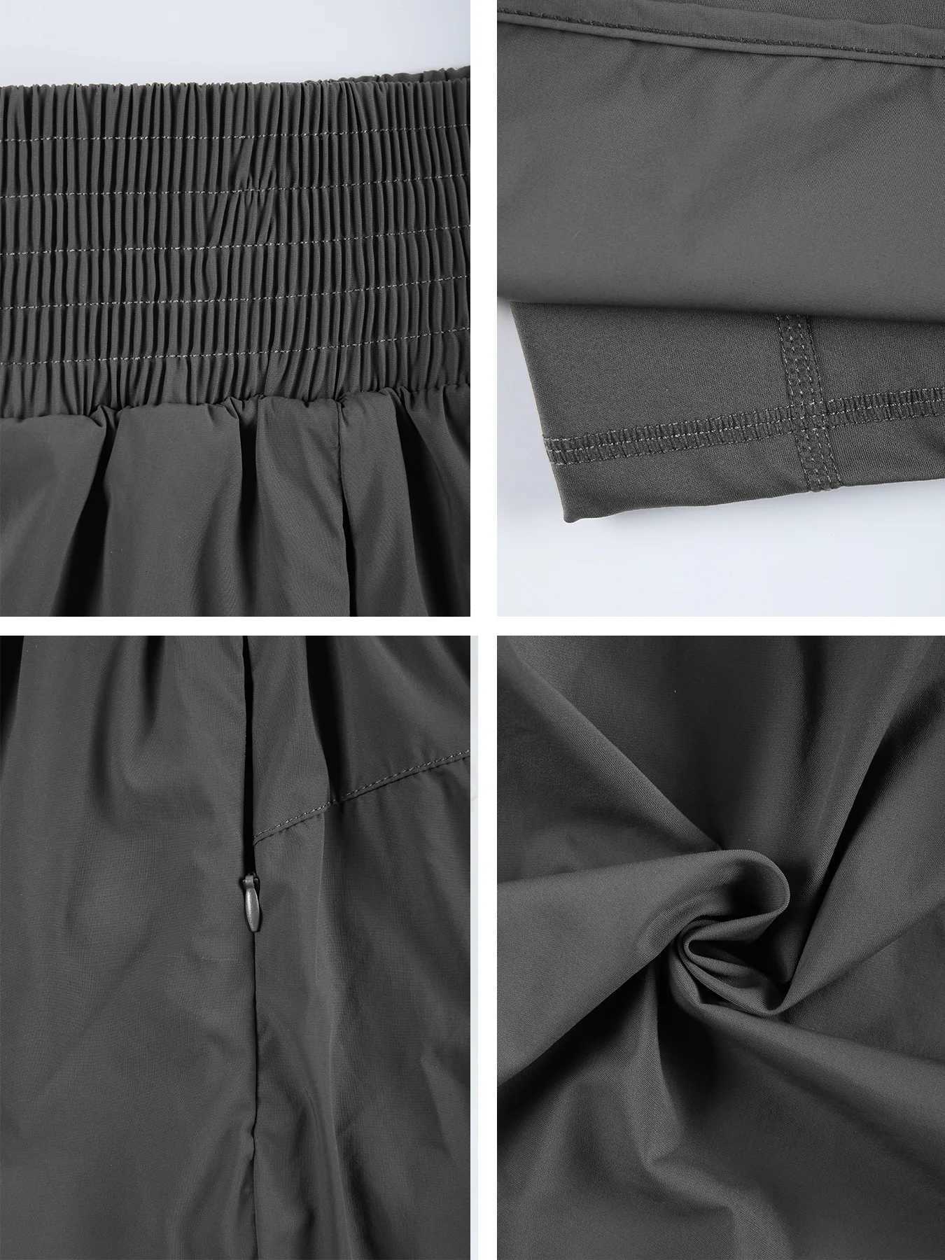 Chrleisure Womens Running Shorts With Zipper Pockets Quick-Dry Gym Shorts With Liner Elastic Waist Band Athletic Shorts XJ250724