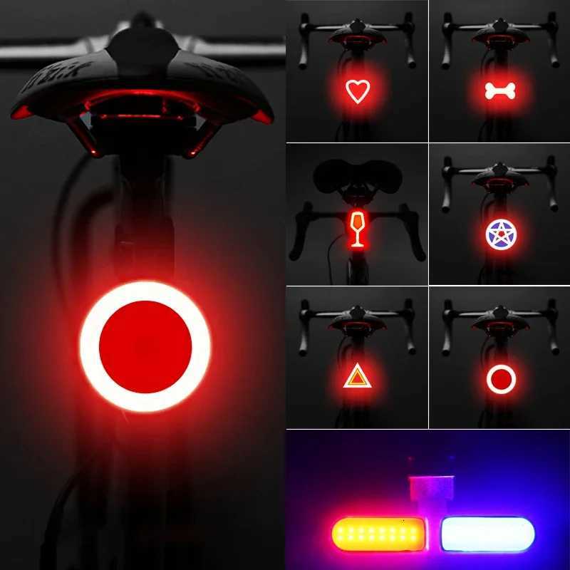 Bicycle Taillight Multi Lighting Modes USB Charge Led Bike Heart Shape Light Flash Tail Rear Lights for Road Mtb Bike Seatpost S250723