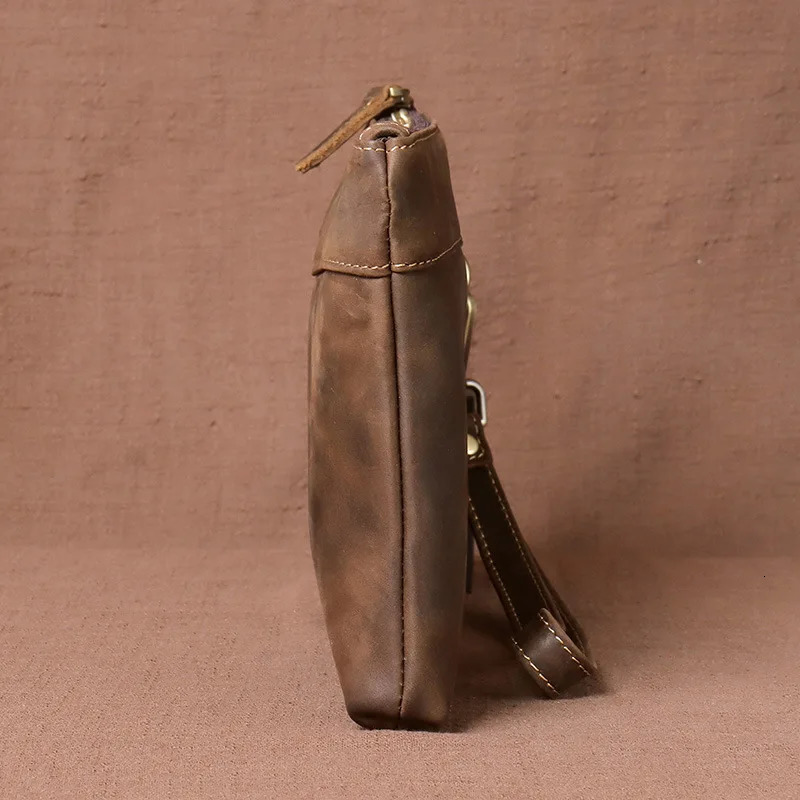 Vintage Crazy Horse Leather Mens Clutch with Large Capacity 250723