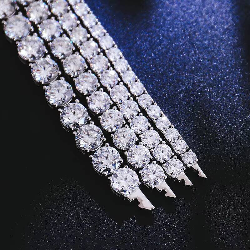 Moissanite Tennis Chain Pass Tester Single Row Lab Bracelet 925 Silver Unisex