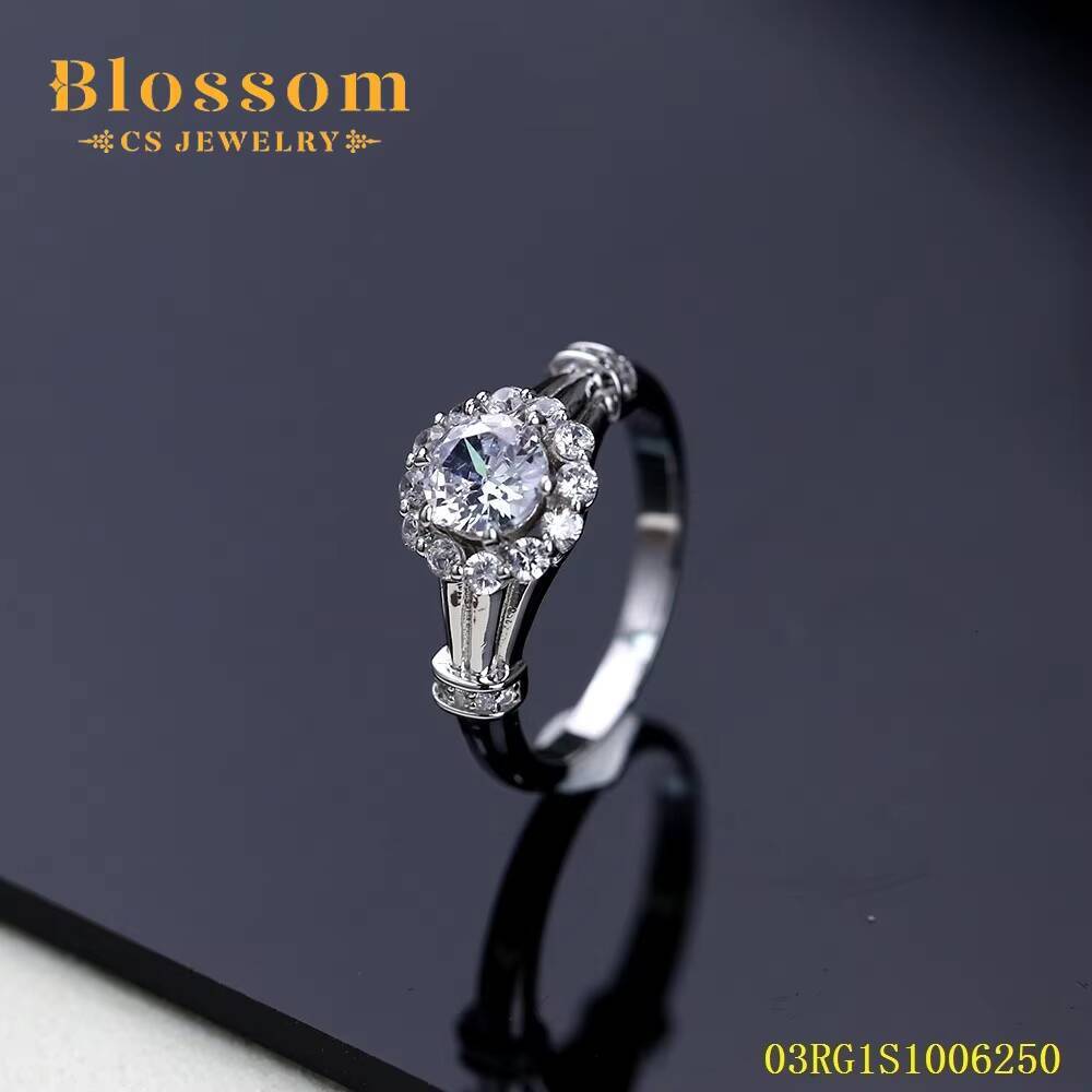 Blossom CS Jewelry Hot Sale Fashion 925 Sterling Silver Moissanite Rings Zirconia Wedding Engagement Womens Ring Fine Jewelry