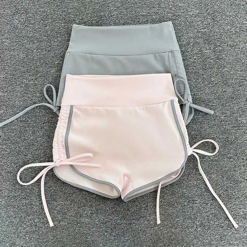 Womens Drawstring Sports Shorts for Summer; Lightweight Quick-Drying Casual Hot Pants for Fitness; Sexy High-Waisted Hip-Lifting XJ250724