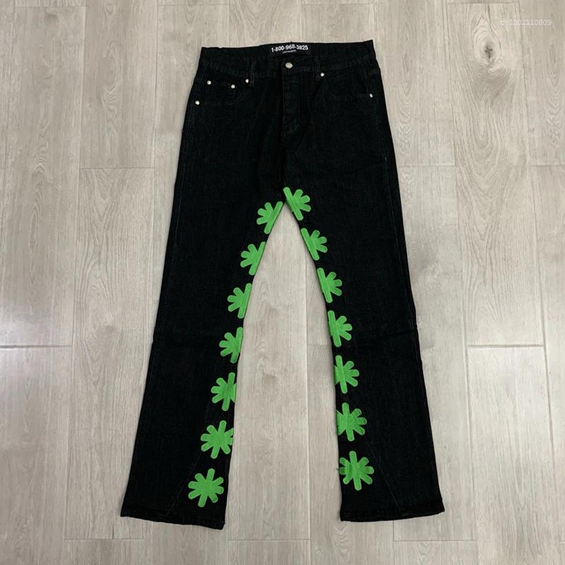 Men's Jeans Retro Hip-hop Style Street LOST SHDWS Creative Embroidered Flower Logo Casual Pants Men Women Lostshdws Denim Trousers