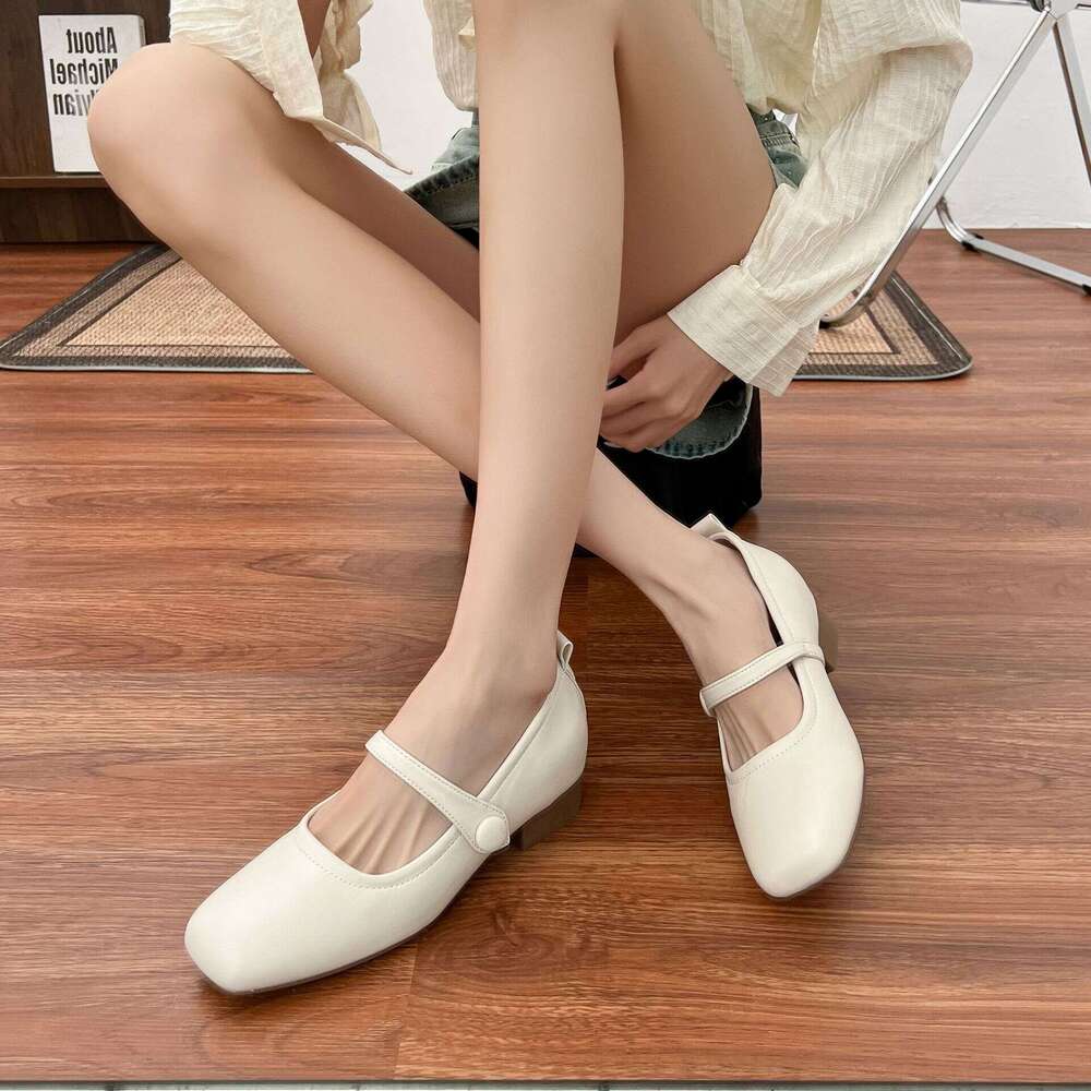 Mary Jane Women, High-End Outdoor Wear, Hidden Wedge, Soft Sole, French Sweet Style, Uniform High Heels, Versatile Single Shoes for Women