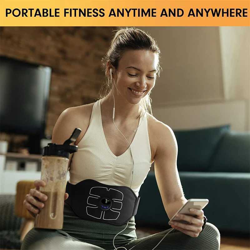 ABS Abdominal Toning Belt Workout Portable Ab Stimulator Home Office Fitness Workout Equipment for Abdomen W250724