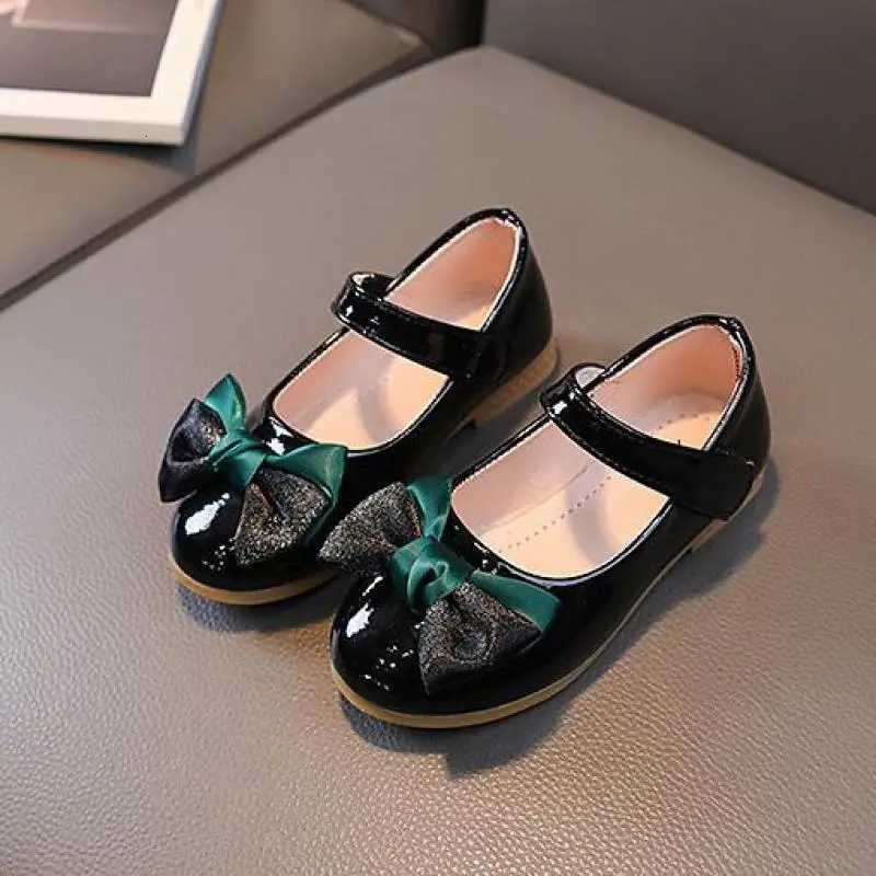Childrens Leather Shoes New Fashion Baby Girls Performance Bowknot Cute Princess Shoes Soft Flats Non-slip Casual Shoes H692 XJ250724