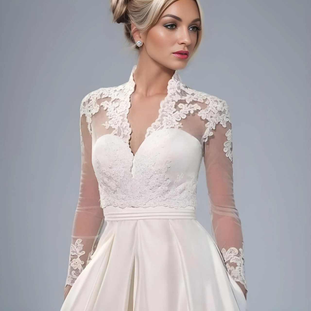 Elegant Wedding Wraps Jackets Customized Lace Applique V Neck Long Sleeve Bridal Shawls Custom Made Accessories Jacket