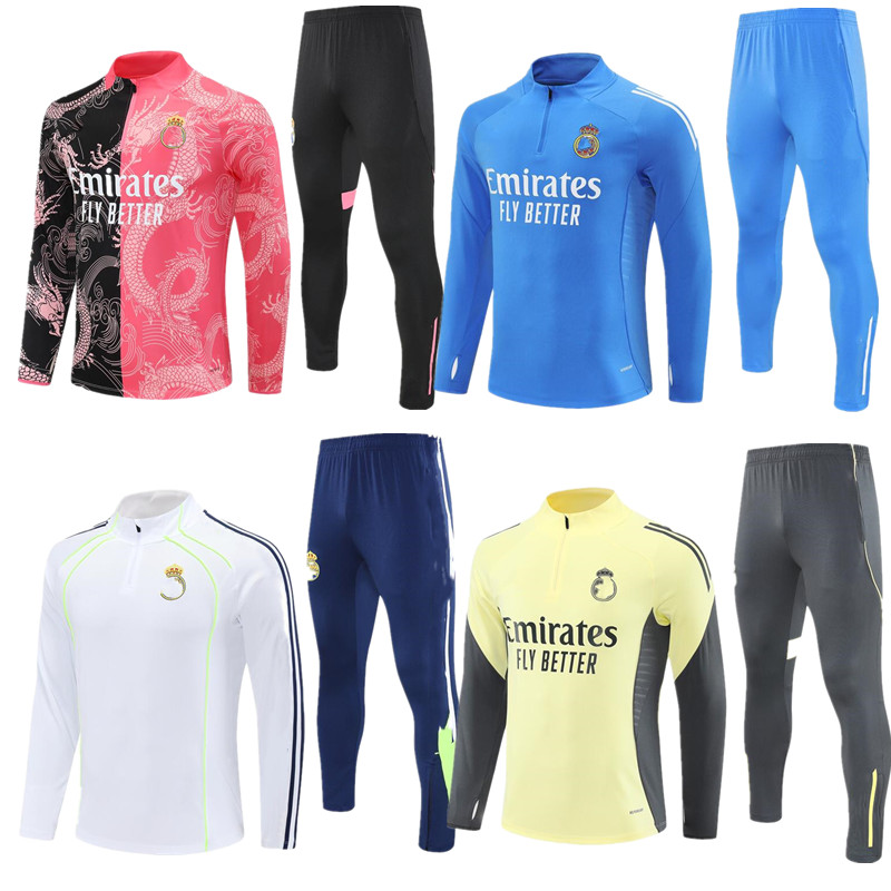 2025 2026 Reales MadriDES soccer tracksuit 25 26 Half pulled Long Sleeves football training suit jogging kits Men jacket chandal futbol survetement