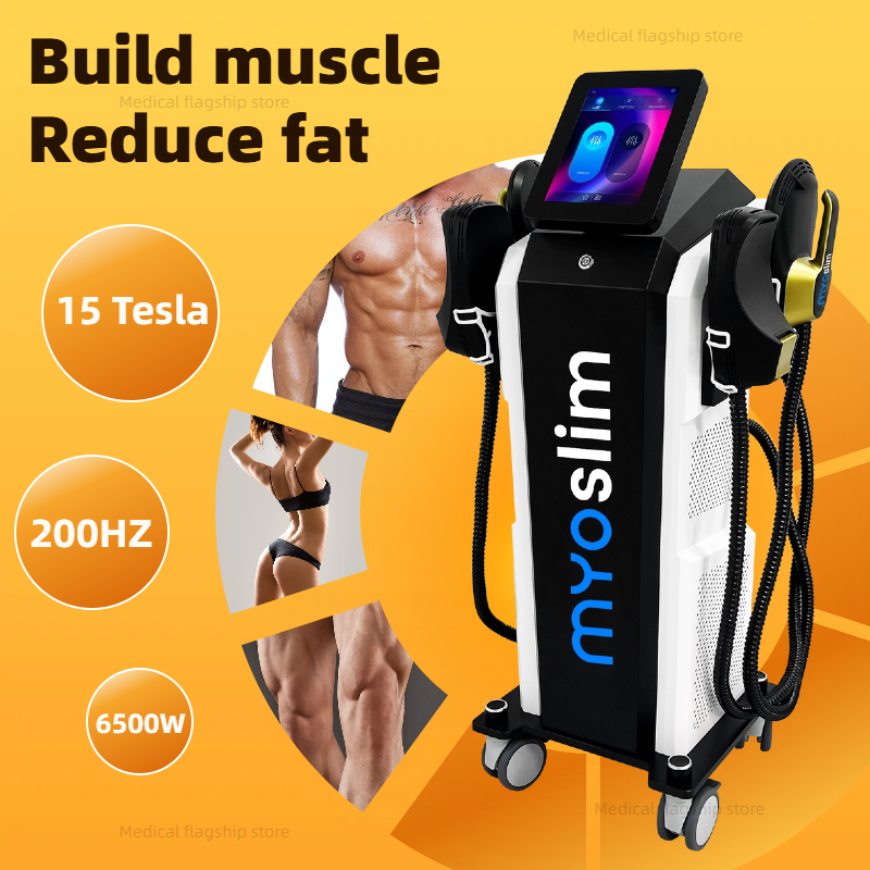 EMS Body Sculpt 15Tesla 6500w EMS Body Slimming Fat Burning Muscle Sculpting Electromagnetic Stimulate Sculpt Therapy Machine