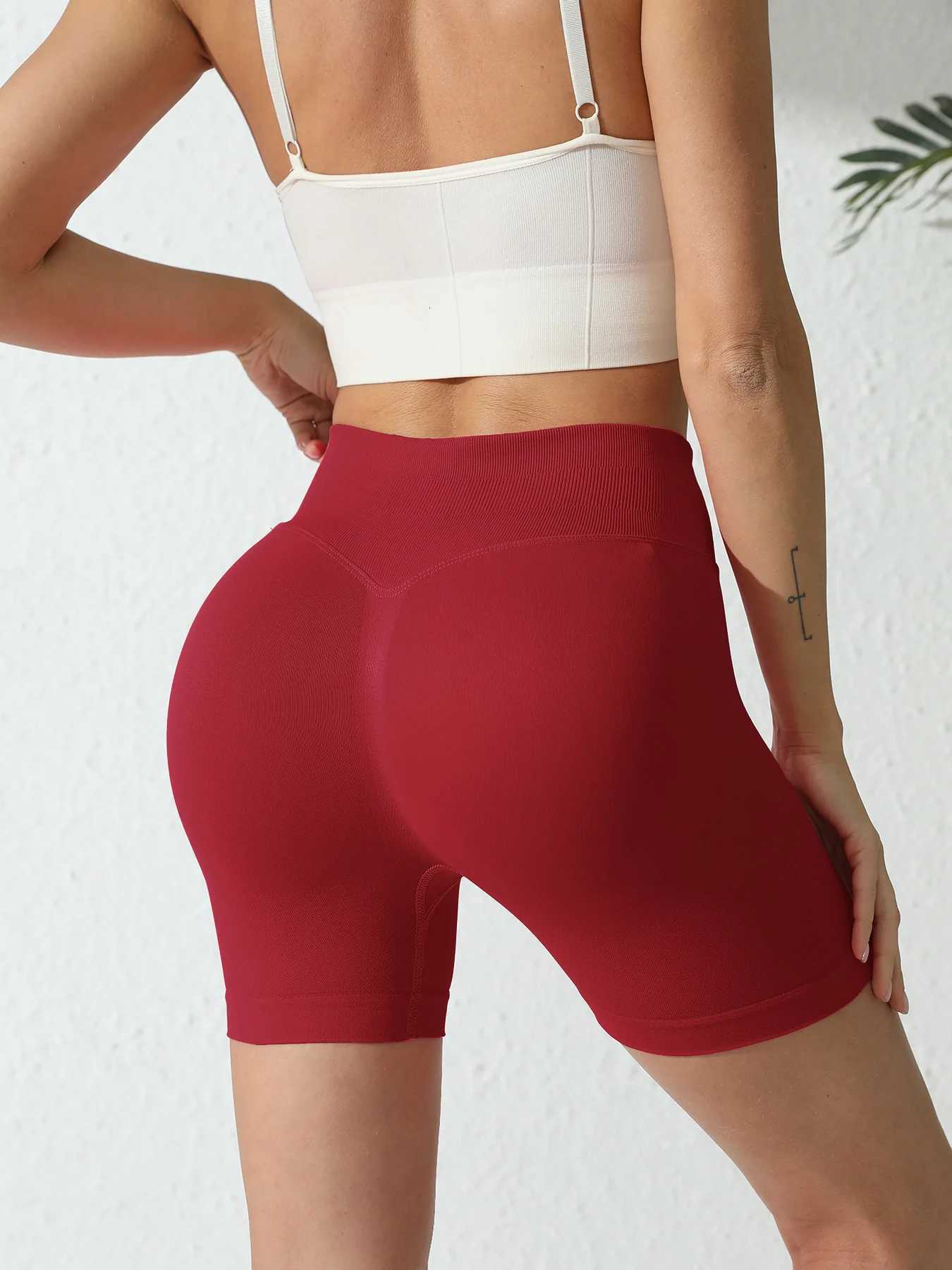 Womens Seamless Waist Shorts Breathable Outdoor Exercise Fitness Pants Hip Lift Tight Yoga Pants Peach Butt Belly XJ250724