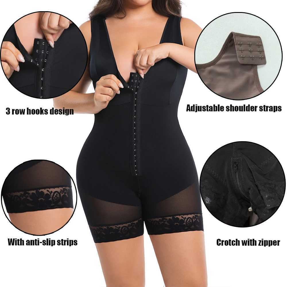 Women Full Body Shaper High Compression Reducing and Shaping Girdles Zipper Crotch Colombian Shapewear for Abdomen Control W250724