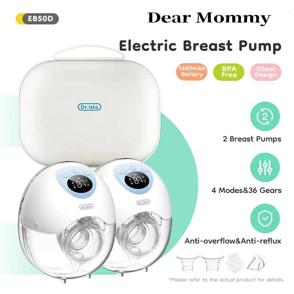 2PCS Wearable Electric Breast Pump 4Modes 36Suction Levels Breast Pump Milk Collector Gift Travel Bag 19/24mm Flange X250724