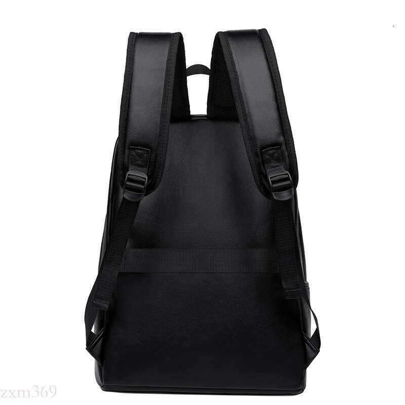 New Trendy Personalized Embroidered PU Simple Casual Business Urban Commuting Men's Laptop Backpack
