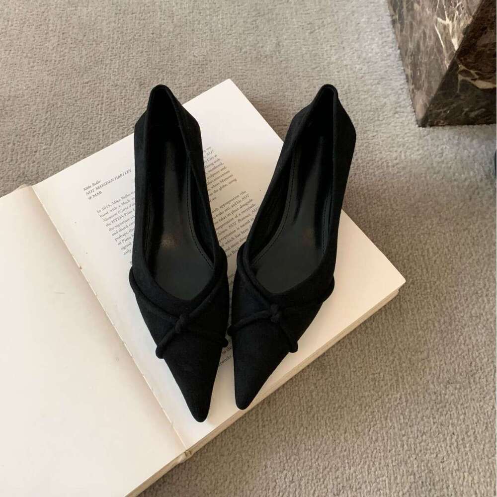 High Thin Heels High-end Cross Strap Single 2025 Spring Style Women Suede Comfortable Soft Sole Work Shoes