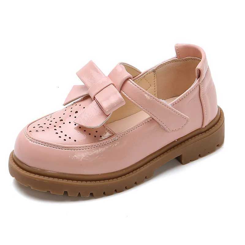 Kids Leather Shoes Girls Oxfords Leather Flats T-strap Childrens Shoes Cut-outs Breathable Anti-slip British Vintage Bow Shoes XJ250724