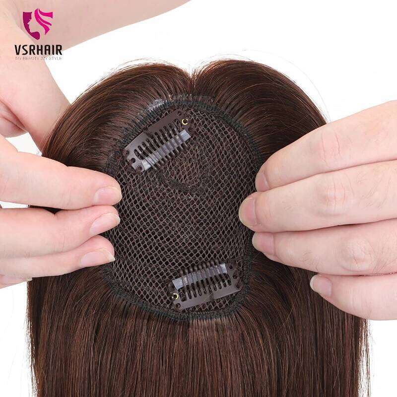 VSR 14inches Long Toppers For Women 100% Extensions Clip-in One Piece Two Clips Human Hair Topper