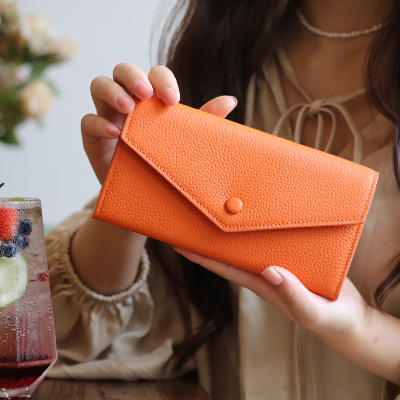 Free Shipping Women's Leather Long Wallet, Multifunctional Large Capacity Wallet, 2025 Designer Bag New Elegant Mobile Phone And Wallet Small Han