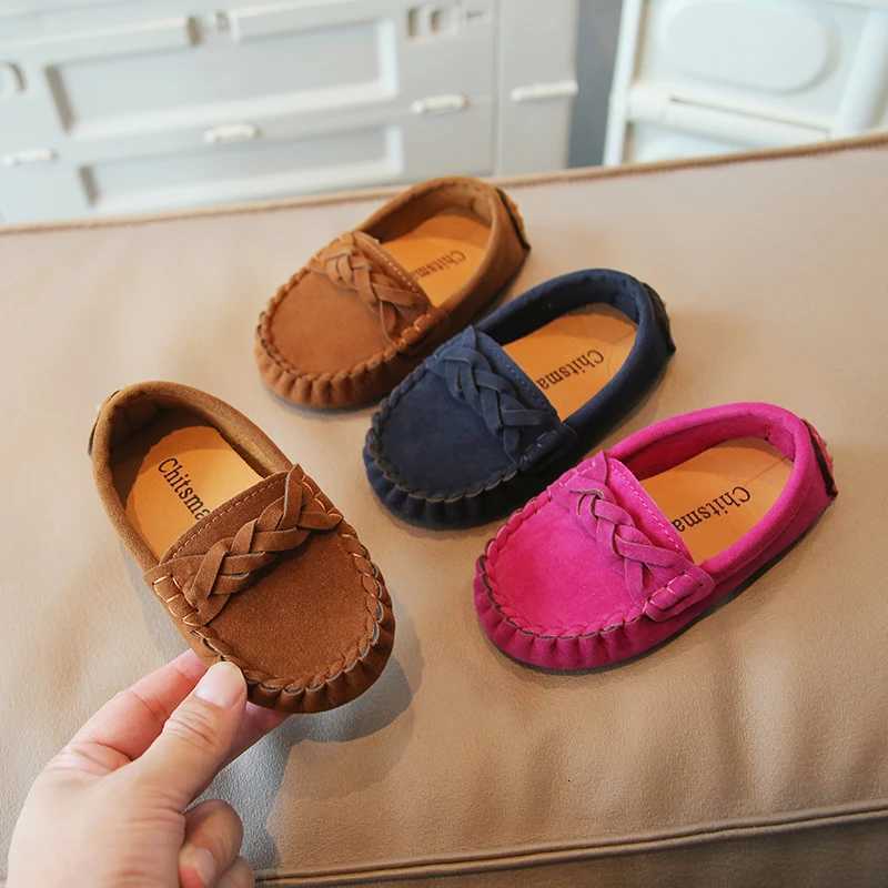 New Boys Loafers Weave Suede Slip-on Solid Color Children Casual Shoes Autumn Leisure Light Cover Toe 21-35 Elegant Kids Flats XJ250724