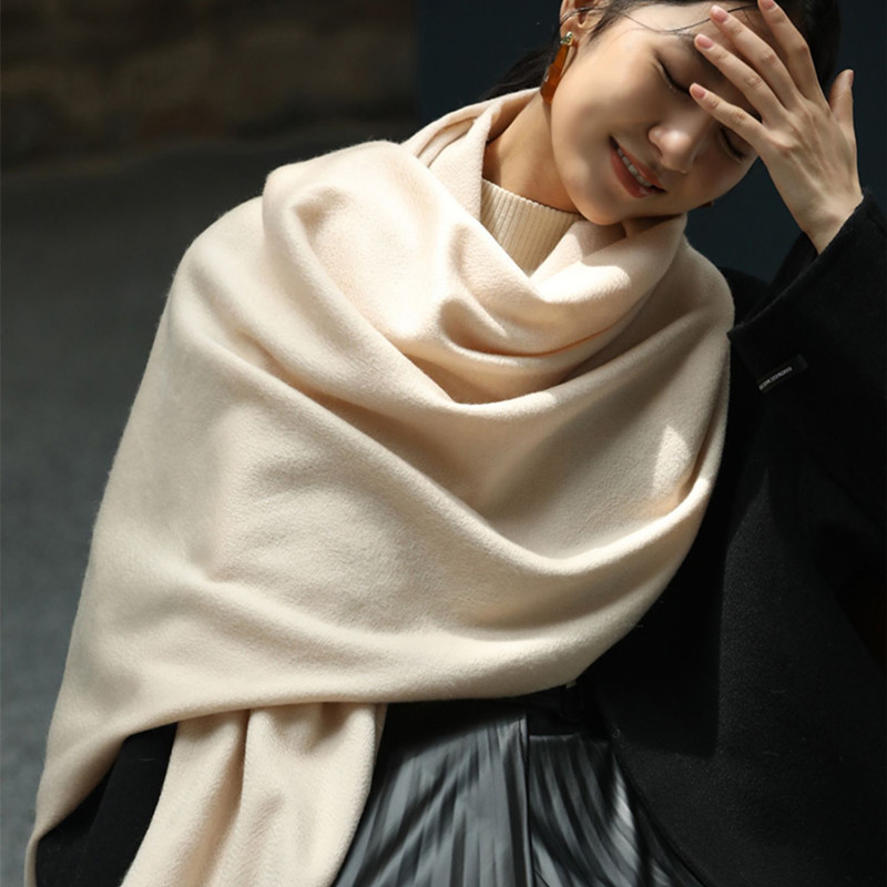 K1454 Solid color scarf winter hot sale imitation cashmere autumn and winter thickened high-grade wool ladies shawl