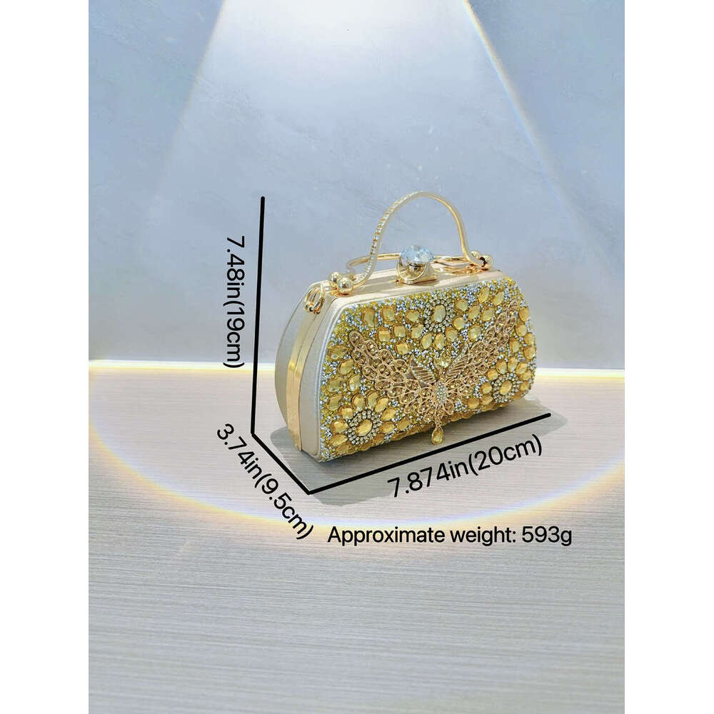 Designer Luxury Evening Diamond New Diamond-Studded Crystal Handbag Full Diamond Fashion Dress Party Evening Single Shoulder Crossbody Bag