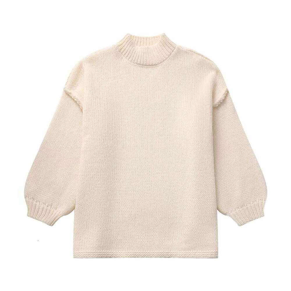 TRAFZA Women's Autumn And Winter New Style Elegant Round Neck Simple Thin Knit Sweater B5