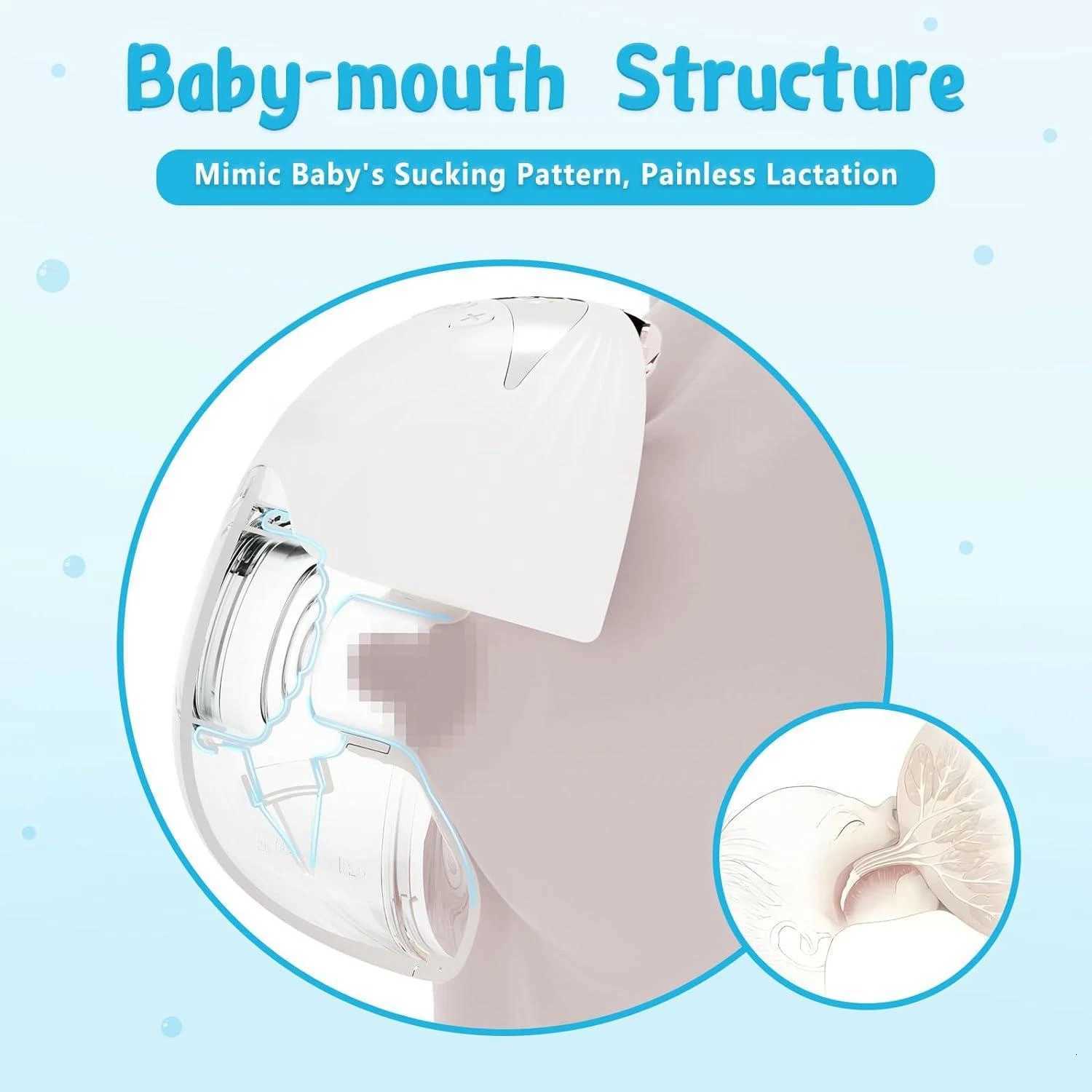 Electric Wearable Breastmilk Pump Handsfree BPA Free Low Noise Powerful Suction 4 Modes 12 Levels Shell Shape Wireless Breast Pump X250724