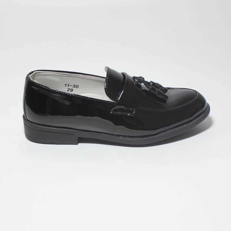 2023 Boys Shoes for Children Teenagers for Weddings Performance Shows Stage Black Casual Flats Kids Patent PU Leather Shoes Soft XJ250724