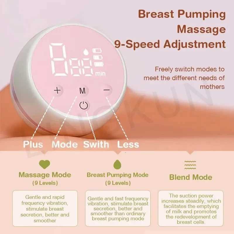 Rechargeable Breast Pump Low Noise Electric Milk Puller Automatic Milker Comfort Breastfeeding Postpartum Care 180ML Milk Bottle X2507241
