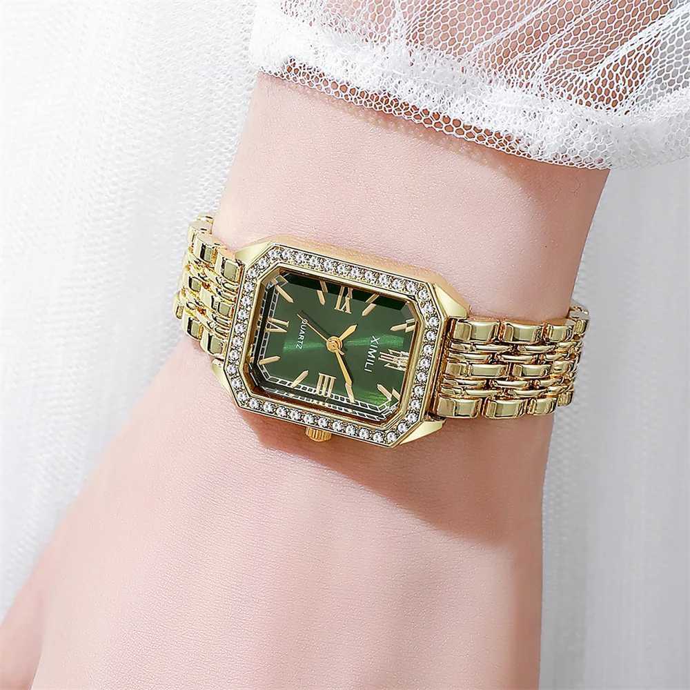 2025 Light Luxury Brand Watch Women Business Simple Diamond Gold Watches Casual Female Student Fashion Quartz Clock Wristwatches W250724