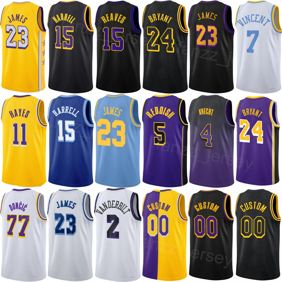 Basket imprimé Dalton Knecht Jersey 4 Draft 2025 26 Maxi Kleber 14 Jaxson Hayes 11 Jarred Vanderbilt 2 Rui Hachimura 28 Gabe Vincent Deandre Ayto