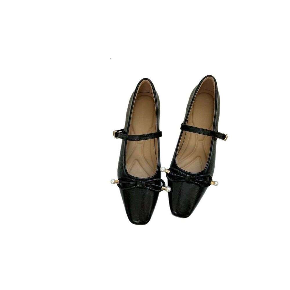 Designer Spring New Square Toe Single Shoes for Women, Outdoor Wear, Solid Color, Casual Style, Versatile, Chunky Heel, Soft Sole, Comfortable