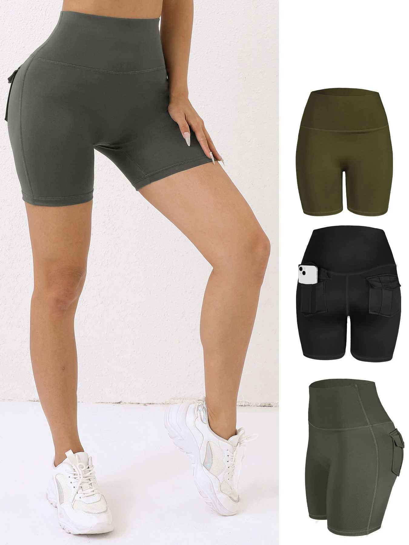 Chrleisure Pocket Yoga Shorts for Women Sexy Butt Lifting Cycling Shorts Slim Elastic Workout Activewear Fitness Tights XJ250724