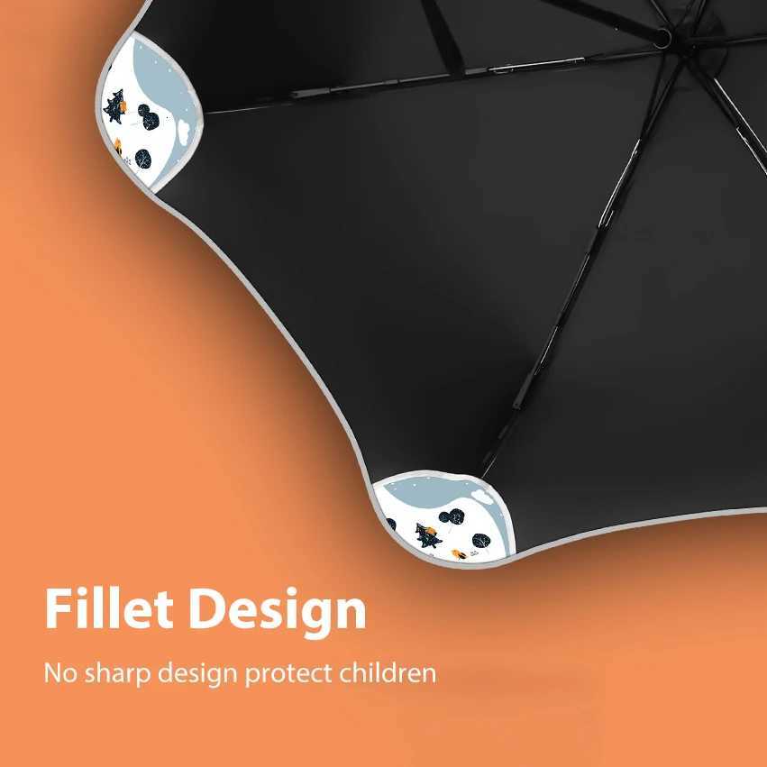Summer Cute Umbrella Kids Windproof 6K Safe Filler Edge Folding Sun Umbrella UV Protection Designer Fold Rain Umbrella for Girls R250724