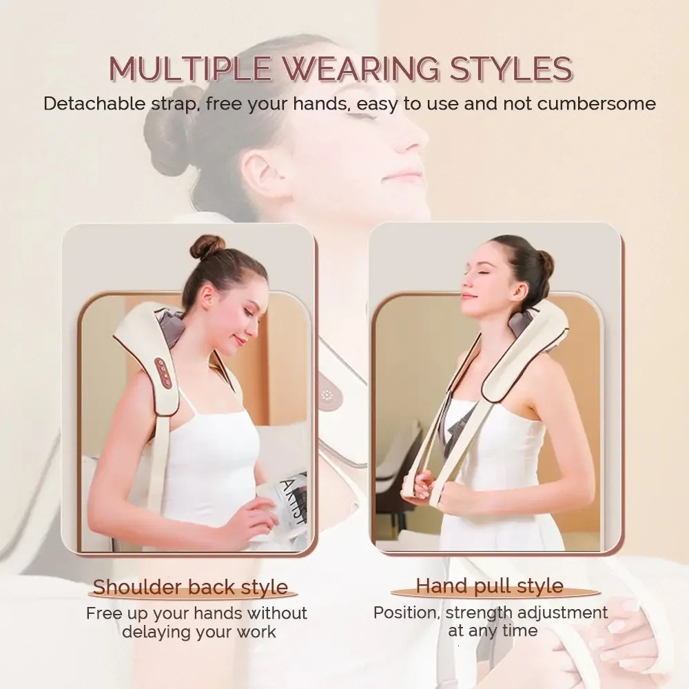 HOWEFISH Wireless Neck And Shoulder Kneading Massage Pillow Electric Neck And Back Massager Cervical Back Muscle RelaxingMassage 250716