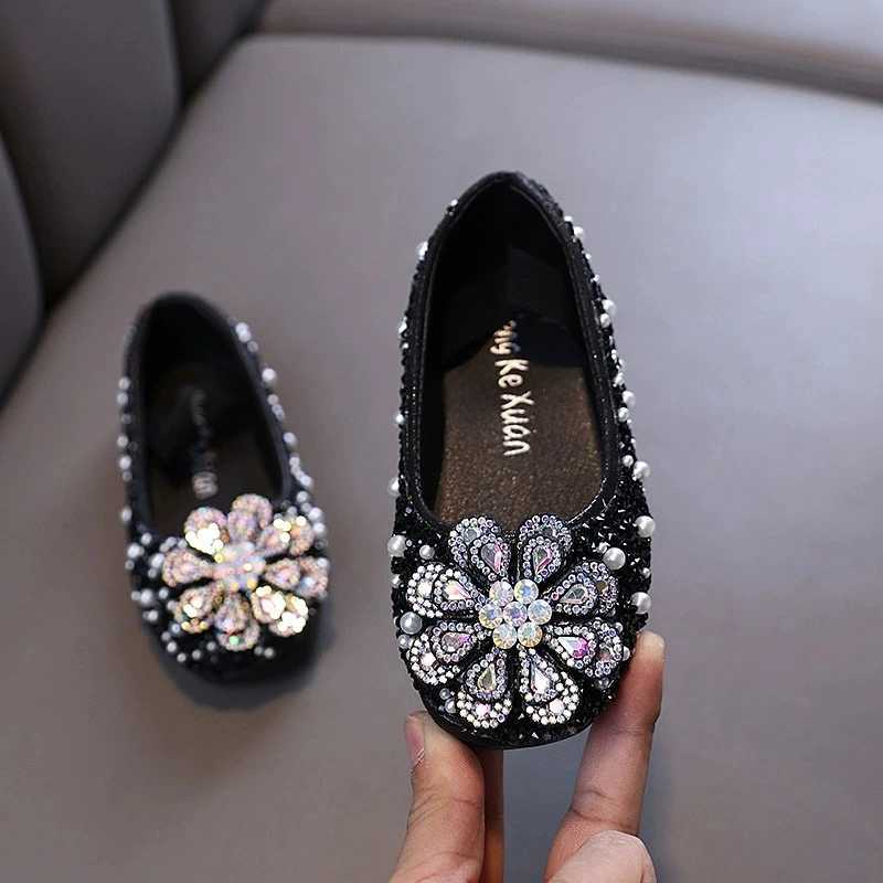 New Girls Leather Shoes Baby Sequined Bow Kids Shoes Spring Fashion Children Soft Comfortable Flats Shoes XJ250724