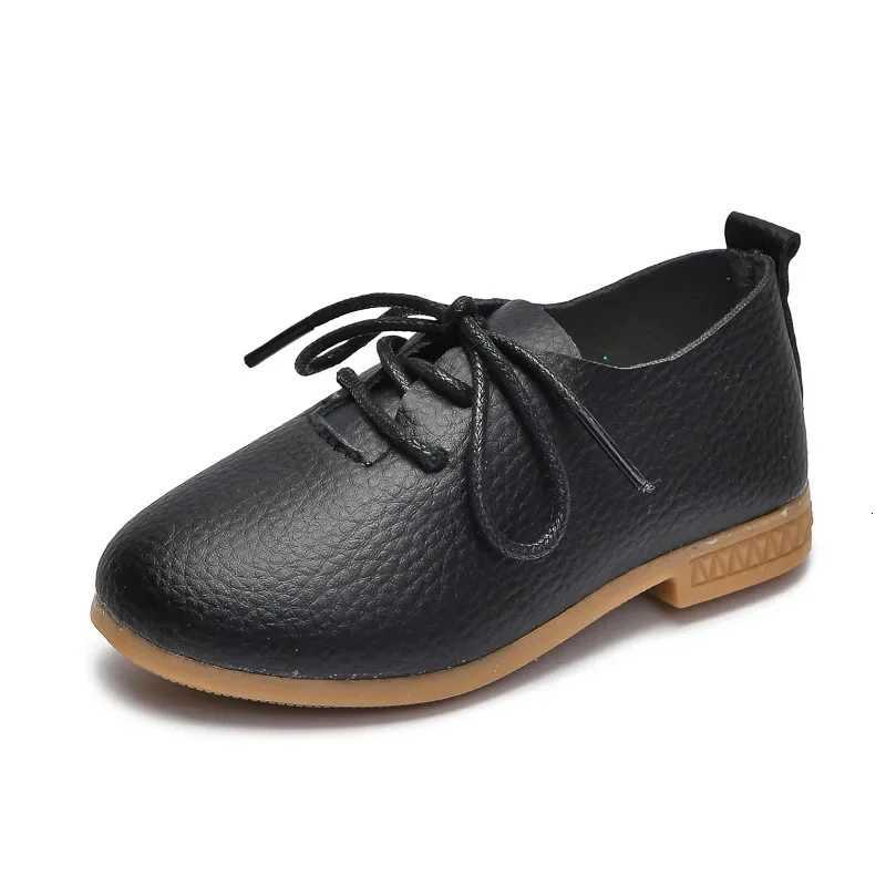 Kids Flat Shoes Solid Color Matte PU British Style Children Leather Shoes Non-slip 2025 New Fashion Boys Girls Chic Shoes Soft XJ250724