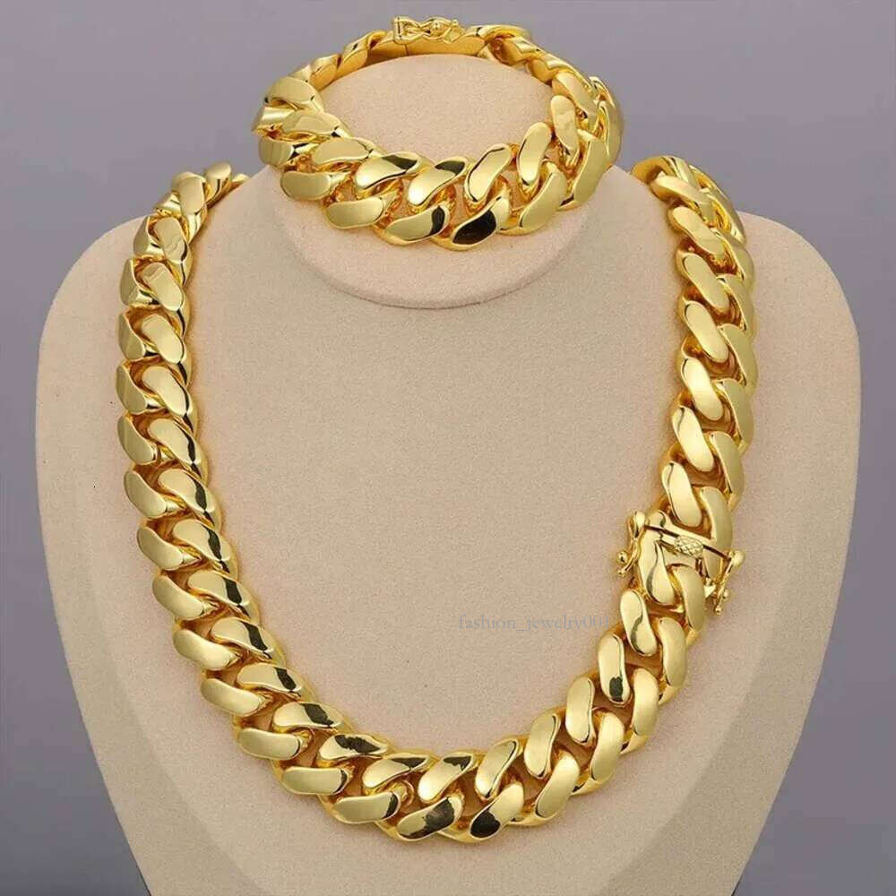 Designer Jewelry 20mm Real Gold Plated Moissanite Dia Cuba High quality Custom Solid Sier Miami Cuban Link Chain Necklace for Men